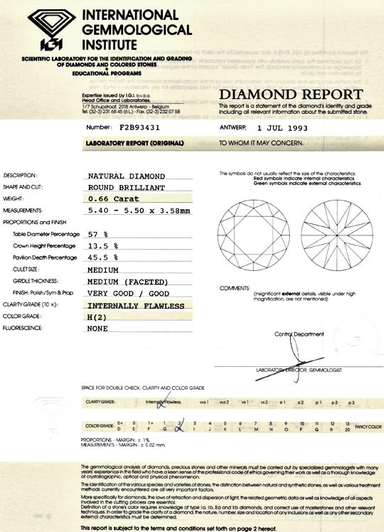 Foto 9 - Diamant 0,66ct Brillant IGI Lupenrein Wesselton, D5101