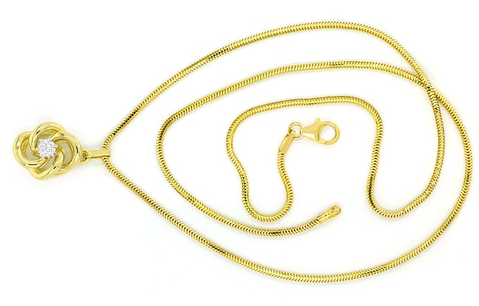 Foto 1 - Brillantanhänger Knoten mit Brillant an Kette, S2957