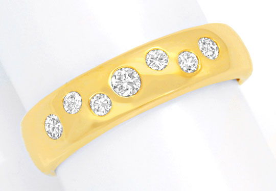 Foto 2 - Gold-Bandring mit 7 Diamanten, Brillanten, River, S3887